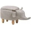 Modern Faux Leather Stool Distressed Solid Wood Animal Light Grey Elephant 1 Modern Faux Leather Stool Distressed Solid Wood Animal Light Grey Elephant -Children Furniture Store 10031469 1
