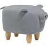 Modern Fabric Stool Solid Wood Legs Animal Footrest Grey Piggy 1 Modern Fabric Stool Solid Wood Legs Animal Footrest Grey Piggy -Children Furniture Store 10031474 1