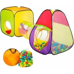 Play Tent With Tunnel + 200 Balls Pop Up Tent - Kids Pop Up Tent, Kids Tent, Pop Up Play Tent