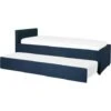 Modern Fabric EU Single Trundle Bed Frame 3ft Navy Blue Slatted Marmande -Children Furniture Store 12264212 1