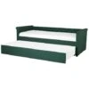 Modern Fabric EU Single Trundle Bed Frame Buttoned 3ft Dark Green Libourne -Children Furniture Store 12264227 1