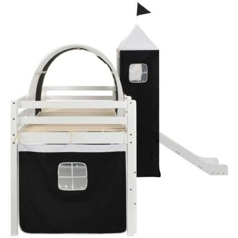 Children's Loft Bed Frame With Slide & Ladder Pinewood 97x208 Cm VidaXL 6 Children's Loft Bed Frame With Slide & Ladder Pinewood 97x208 Cm VidaXL - Image 4