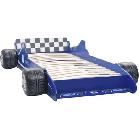 Children's Race Car Bed 90x200 Cm Blue VidaXL 4 Children's Race Car Bed 90x200 Cm Blue VidaXL - Image 2