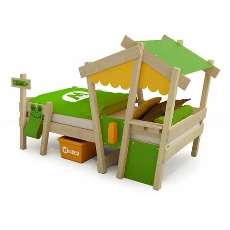 Wickey Kid's Bed, Single Bed Crazy Candy - Canvas Cover Children's Bed 90 X 200 Cm - Green/apple Green 4 Wickey Kid's Bed, Single Bed Crazy Candy - Canvas Cover Children's Bed 90 X 200 Cm - Green/apple Green - Image 2