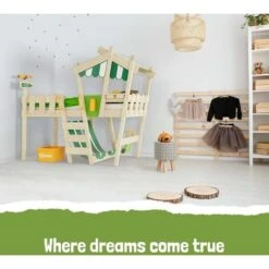 Wickey Kid's Bed, Loft Bed Crazy Hutty Canvas Cover Single Bed 90 X 200 Cm, Children's Bed - Blue/red -Children Furniture Store 14835273 3