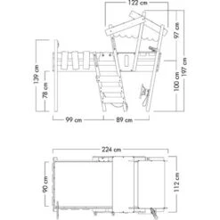 Wickey Kid's Bed, Loft Bed Crazy Hutty Canvas Cover Single Bed 90 X 200 Cm, Children's Bed - Blue/red -Children Furniture Store 14835273 5