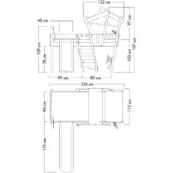 Wickey Kid's Bed, Loft Bed Crazy Hutty With Slide Single Bed 90 X 200 Cm, Children's Bed - Blue -Children Furniture Store 14835285 5