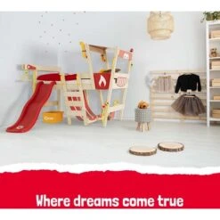 Wickey Kid's Bed, Loft Bed Crazy Smoky With Slide Single Bed 90 X 200 Cm, Children's Bed - Blue -Children Furniture Store 14835313 3