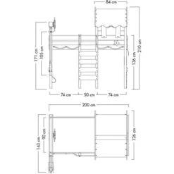 Wickey Kid's Bed, Loft Bed Crazy Jelly Canvas Cover Single Bed 90 X 200 Cm, Children's Bed - Blue -Children Furniture Store 14835322 5