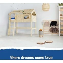 Wickey Kid's Bed, Loft Bed CrAzY Cove Canvas Cover Single Bed 90 X 200 Cm, Children's Bed - Brown 8 Wickey Kid's Bed, Loft Bed CrAzY Cove Canvas Cover Single Bed 90 X 200 Cm, Children's Bed - Brown -Children Furniture Store 14835348 3