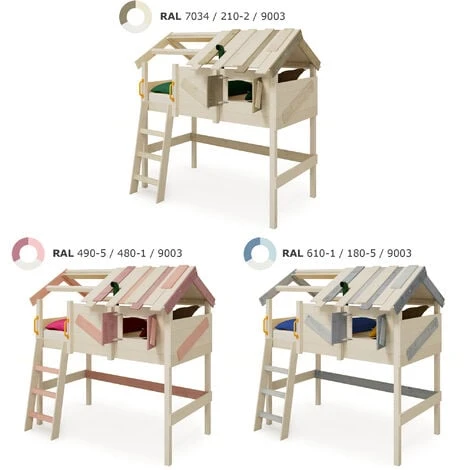 Wickey Kid's Bed, Loft Bed CrAzY Cove Canvas Cover Single Bed 90 X 200 Cm, Children's Bed - Brown 6 Wickey Kid's Bed, Loft Bed CrAzY Cove Canvas Cover Single Bed 90 X 200 Cm, Children's Bed - Brown - Image 4