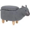 Fabric Stool Nursery Children Room Solid Wood Legs Animal Footrest Grey Alpaca -Children Furniture Store 15057605 1