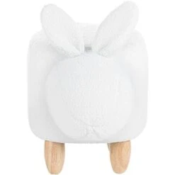 Fabric Stool Nursery Children Room Solid Wood Legs Animal Footrest White Bunny 9 Fabric Stool Nursery Children Room Solid Wood Legs Animal Footrest White Bunny -Children Furniture Store 15057606 4