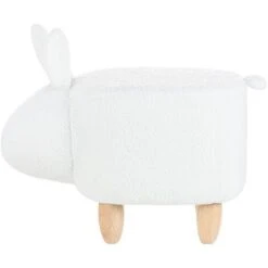Fabric Stool Nursery Children Room Solid Wood Legs Animal Footrest White Bunny 10 Fabric Stool Nursery Children Room Solid Wood Legs Animal Footrest White Bunny -Children Furniture Store 15057606 5