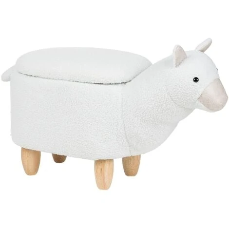 Fabric Stool Nursery Children Room Solid Wood Legs Animal Footrest White Alpaca 3 Fabric Stool Nursery Children Room Solid Wood Legs Animal Footrest White Alpaca