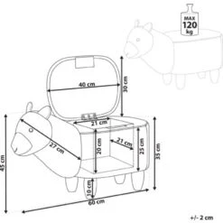 Fabric Stool Nursery Children Room Solid Wood Legs Animal Footrest White Alpaca 9 Fabric Stool Nursery Children Room Solid Wood Legs Animal Footrest White Alpaca -Children Furniture Store 15057608 3
