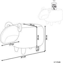 Modern Fabric Stool Footrest Pouffe Nursery Children Room Animal Grey Lamb 9 Modern Fabric Stool Footrest Pouffe Nursery Children Room Animal Grey Lamb -Children Furniture Store 15793190 3 1