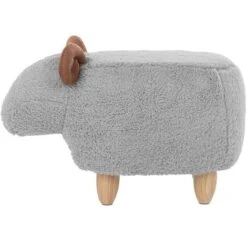 Modern Fabric Stool Footrest Pouffe Nursery Children Room Animal Grey Lamb -Children Furniture Store 15793190 4