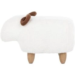 Modern Fabric Stool Footrest Pouffe Nursery Children Room Animal White Lamb -Children Furniture Store 15793211 4