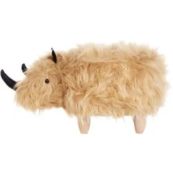 Furry Animal Stool Faux Fur Kids Playroom Nursery Sand Beige Rhino -Children Furniture Store 15793286 4