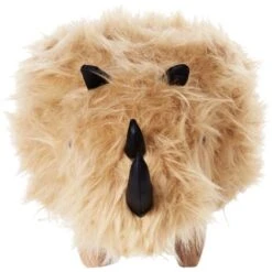 Furry Animal Stool Faux Fur Kids Playroom Nursery Sand Beige Rhino -Children Furniture Store 15793286 5