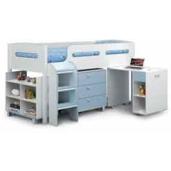 Sky Blue & White Cabin Bed 3ft (90cm)