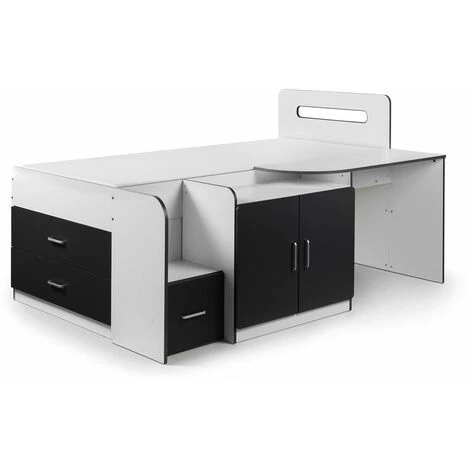 Premium Charcoal Grey & White Contemporary Cabin Bed 3ft (90cm) - Best Seller 4 Premium Charcoal Grey & White Contemporary Cabin Bed 3ft (90cm) - Best Seller - Image 2