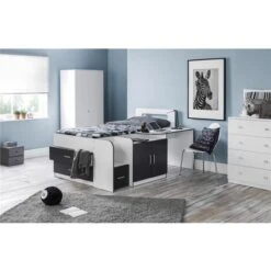 Premium Charcoal Grey & White Contemporary Cabin Bed 3ft (90cm) - Best Seller 7 Premium Charcoal Grey & White Contemporary Cabin Bed 3ft (90cm) - Best Seller -Children Furniture Store 16080678 3