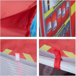 Relaxdays Fire Brigade Play Tent, Pop Up Fire Truck Playhouse, For Indoor & Outdoor Use, 70x110x70 Cm, Age 3 And Up, Red 9 Relaxdays Fire Brigade Play Tent, Pop Up Fire Truck Playhouse, For Indoor & Outdoor Use, 70x110x70 Cm, Age 3 And Up, Red -Children Furniture Store 16118769 4