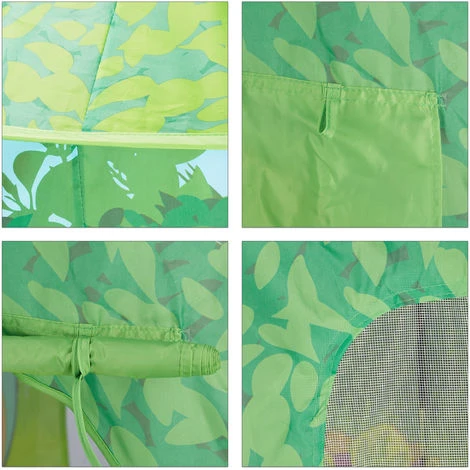 Relaxdays Dinosaur Play Tent, Small Children’s Dino Playhouse, Green Teepee For Indoor And Outdoor Use, HxWxD: 150 X 100 X 100 Cm, Green 6 Relaxdays Dinosaur Play Tent, Small Children’s Dino Playhouse, Green Teepee For Indoor And Outdoor Use, HxWxD: 150 X 100 X 100 Cm, Green - Image 4