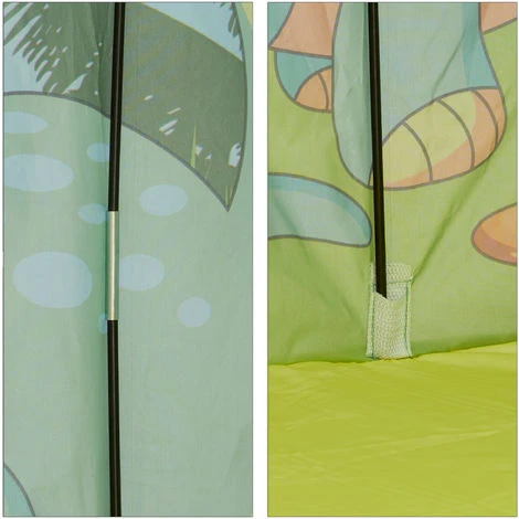 Relaxdays Dinosaur Play Tent, Small Children’s Dino Playhouse, Green Teepee For Indoor And Outdoor Use, HxWxD: 150 X 100 X 100 Cm, Green 7 Relaxdays Dinosaur Play Tent, Small Children’s Dino Playhouse, Green Teepee For Indoor And Outdoor Use, HxWxD: 150 X 100 X 100 Cm, Green - Image 5