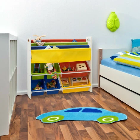 Relaxdays Kid’s Toy Storage Shelf With Boxes And Hanging Compartments, Colourful Toy Rack, HWD 78.5 X 86 X 26.5 Cm 4 Relaxdays Kid’s Toy Storage Shelf With Boxes And Hanging Compartments, Colourful Toy Rack, HWD 78.5 X 86 X 26.5 Cm - Image 2