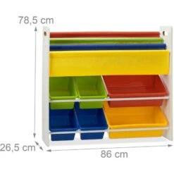 Relaxdays Kid’s Toy Storage Shelf With Boxes And Hanging Compartments, Colourful Toy Rack, HWD 78.5 X 86 X 26.5 Cm 10 Relaxdays Kid’s Toy Storage Shelf With Boxes And Hanging Compartments, Colourful Toy Rack, HWD 78.5 X 86 X 26.5 Cm -Children Furniture Store 16118950 4