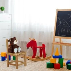 Relaxdays RUSTICO Bamboo Kids Chair, For Boy And Girls, Children's Seat, HxWxD: Ca 50 X 28.5 X 28 Cm, Brown -Children Furniture Store 16121989 5