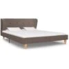 Bed Frame Taupe Fabric 135x190 Cm 4FT6 Double VidaXL -Children Furniture Store 16472757 1