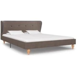 Bed Frame Taupe Fabric 135x190 Cm 4FT6 Double VidaXL