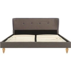 Bed Frame Taupe Fabric 135x190 Cm 4FT6 Double VidaXL 10 Bed Frame Taupe Fabric 135x190 Cm 4FT6 Double VidaXL -Children Furniture Store 16472757 4