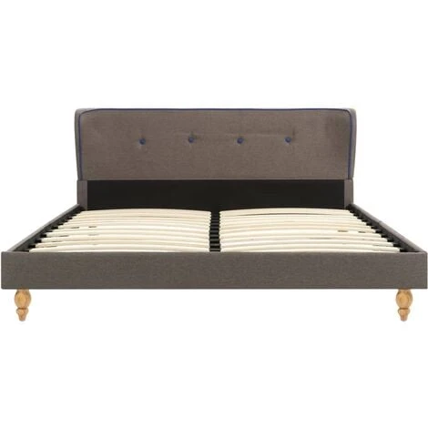 Bed Frame Taupe Fabric 135x190 Cm 4FT6 Double VidaXL 6 Bed Frame Taupe Fabric 135x190 Cm 4FT6 Double VidaXL - Image 4