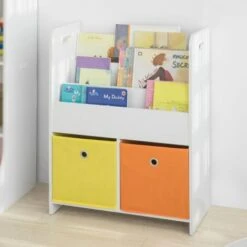 SoBuy Children's Storage Bookcase Book Shelf Storage Display Rack Organizer,KMB27-W