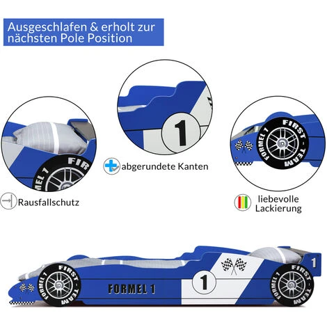 Formula 1 Car Bed 90 X 200 Cm Including Slatted Frame Bedroom Furniture 7 Formula 1 Car Bed 90 X 200 Cm Including Slatted Frame Bedroom Furniture - Image 5