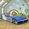 Child Car Bed Frame For Children Kids Single Junior Beds Silver 3x7.5ft Bedroom -Children Furniture Store 17462595 1