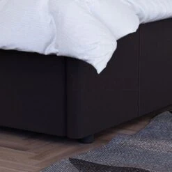 Lisbon 3ft Single Faux Leather Ottoman Bed Frame, Brown, 190 X 90 Cm -Children Furniture Store 18014092 4