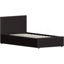 Lisbon 3ft Single Faux Leather Ottoman Bed Frame, Brown, 190 X 90 Cm -Children Furniture Store 18014092 5