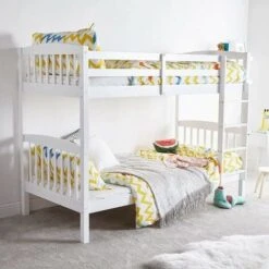 KOSY KOALA HEAVY DUTY WHITE WOOD BUNK BED WITH 2 MATTRESSES 3FT SINGLE BUNKBED SPLIT INTO 2 SINGLE FOR KIDS CHILDREN ADULTS -Children Furniture Store 18658497 5