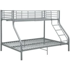Bunk Bed Frame Grey Metal 140x200 Cm/90x200 Cm VidaXL