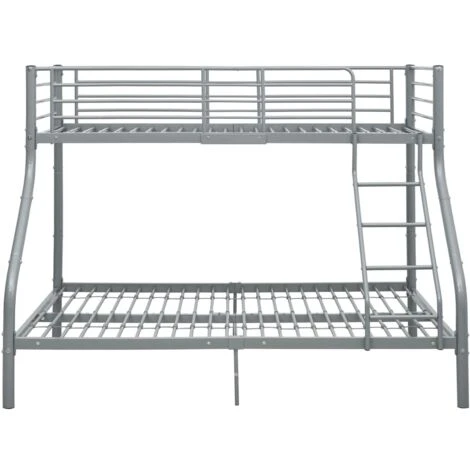 Bunk Bed Frame Grey Metal 140x200 Cm/90x200 Cm VidaXL 6 Bunk Bed Frame Grey Metal 140x200 Cm/90x200 Cm VidaXL - Image 4