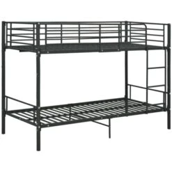 Bunk Bed Black Metal 90x200 Cm VidaXL