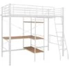 Bunk Bed With Table Frame White Metal 90x200 Cm VidaXL -Children Furniture Store 19869932 1