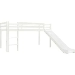 Hommoo Children's Loft Bed Frame With Slide & Ladder Pinewood 97x208 Cm VD23799