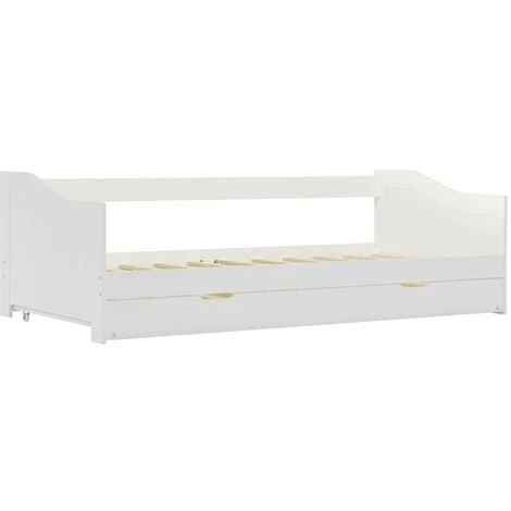 Hommoo Pull-out Sofa Bed Frame White Pinewood 90x200 Cm VD24039 5 Hommoo Pull-out Sofa Bed Frame White Pinewood 90x200 Cm VD24039 - Image 3